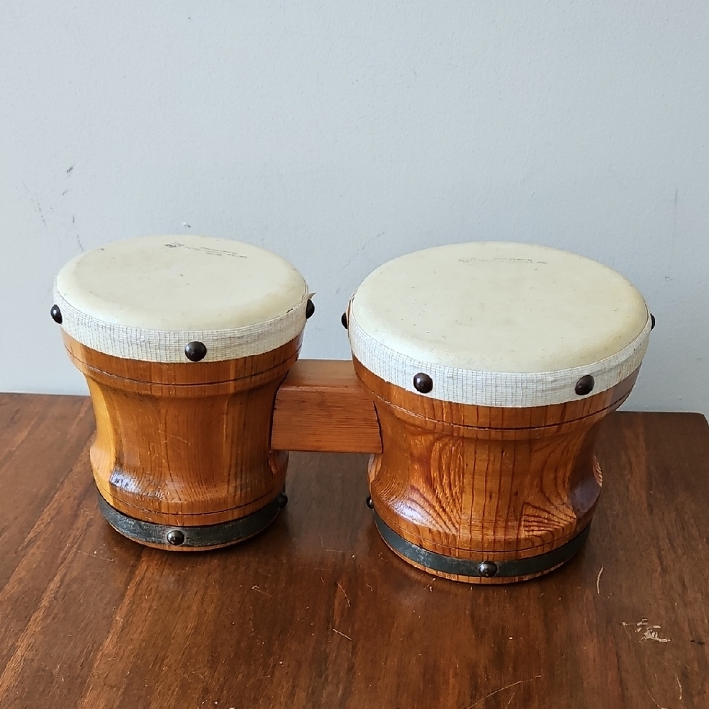Vintage Aztec Industries Mexico Bongo Hand Drums